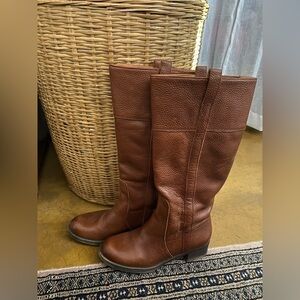 Lucky Brand Leather Wide Calf Boots